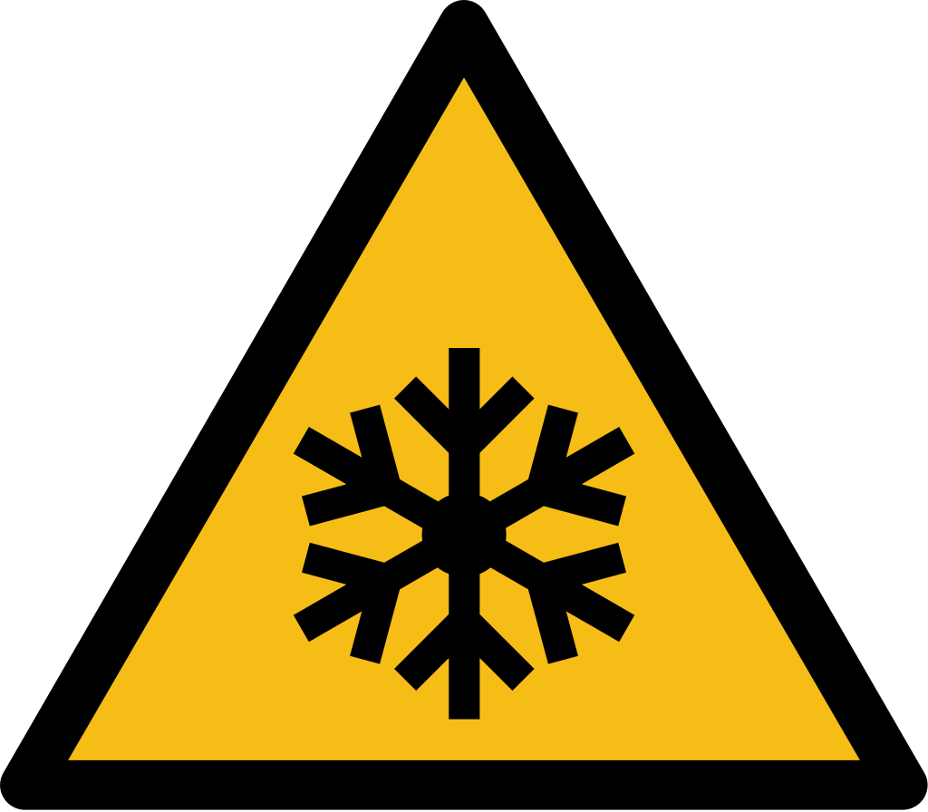 Warnzeichen: Warnung vor niedriger Temperatur/​Kälte W010